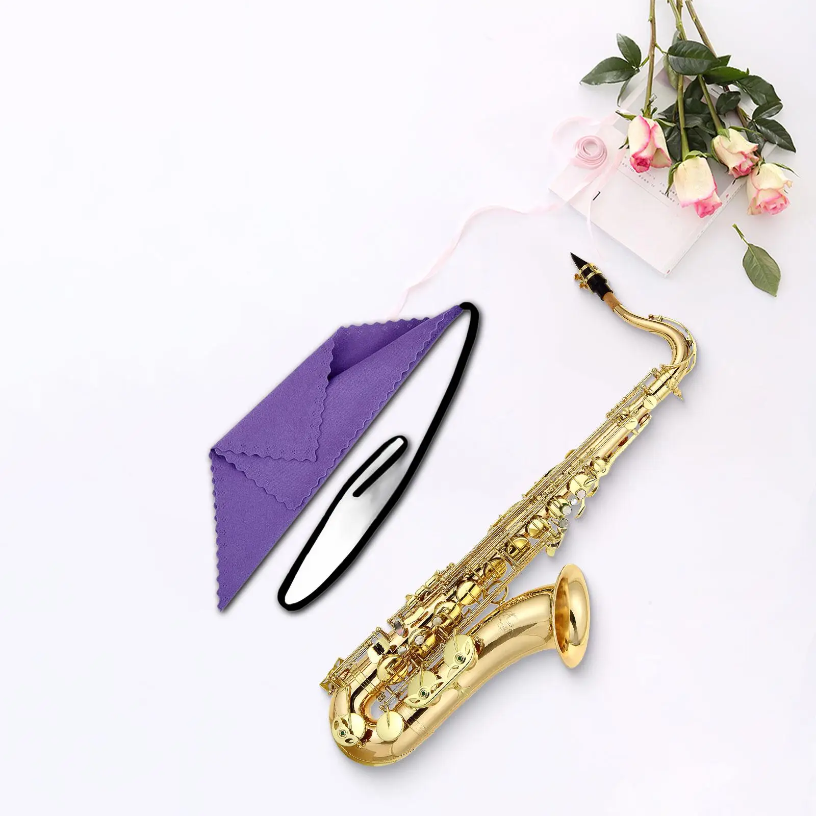 Lightweight Velvet Cleaning Cloth for Clarinet Flute Piccolo Multipurpose Swab Instrument Maintenance Tool