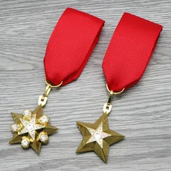 Soviet Union Medal Gold Star USSR Russian Metal Badge Commemorative Souvenir Collection Reproduction Brooch