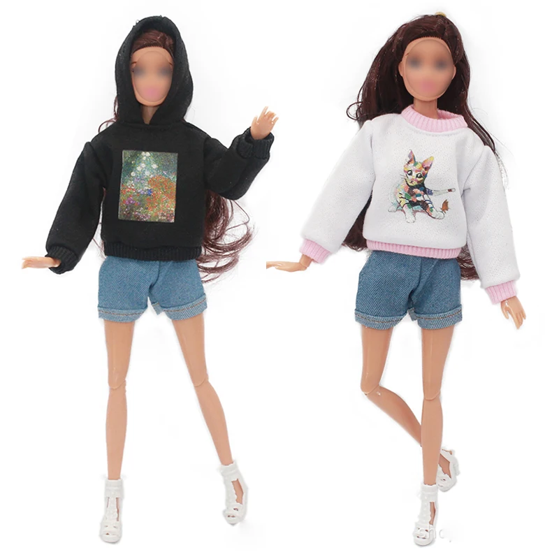 Ropa Deportiva de oficina para muñecas Barbie, traje de muñeca Barbie, accesorios para muñecas, camisa de Barbie, pantalones de pierna corta, pantalones, regalo de Xm, 2 juegos, 1/6