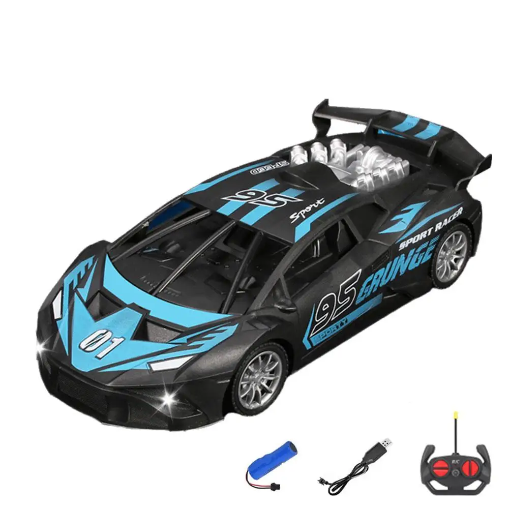 Four-way Remote Control Car Racing Electric High-speed Car Toys Remote Boy Car Control Car Birthday Toy Children\'s Gift I7S1