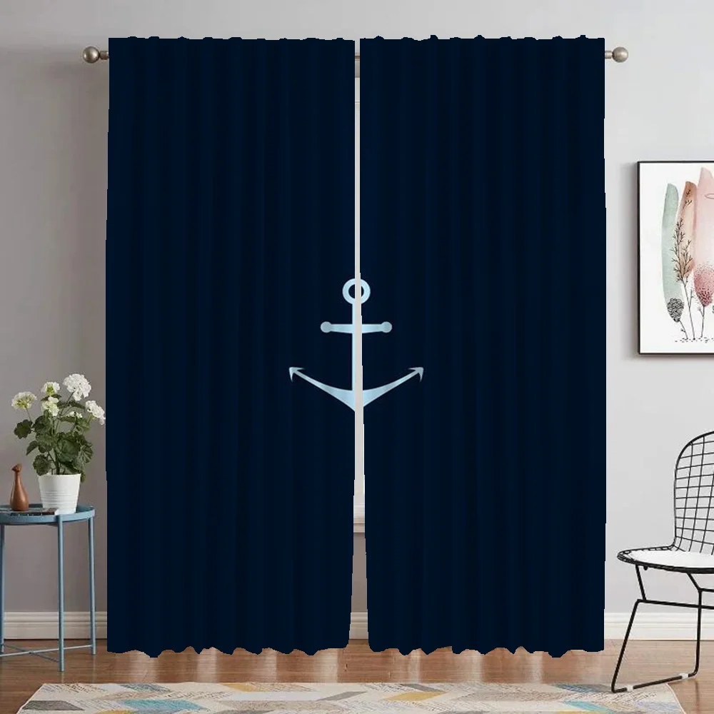 

Anchor Window Curtain for Room 2 Panel Anti-mosquito Curtains Tulle for Bedroom Partition Halloween Decoration Shades Living