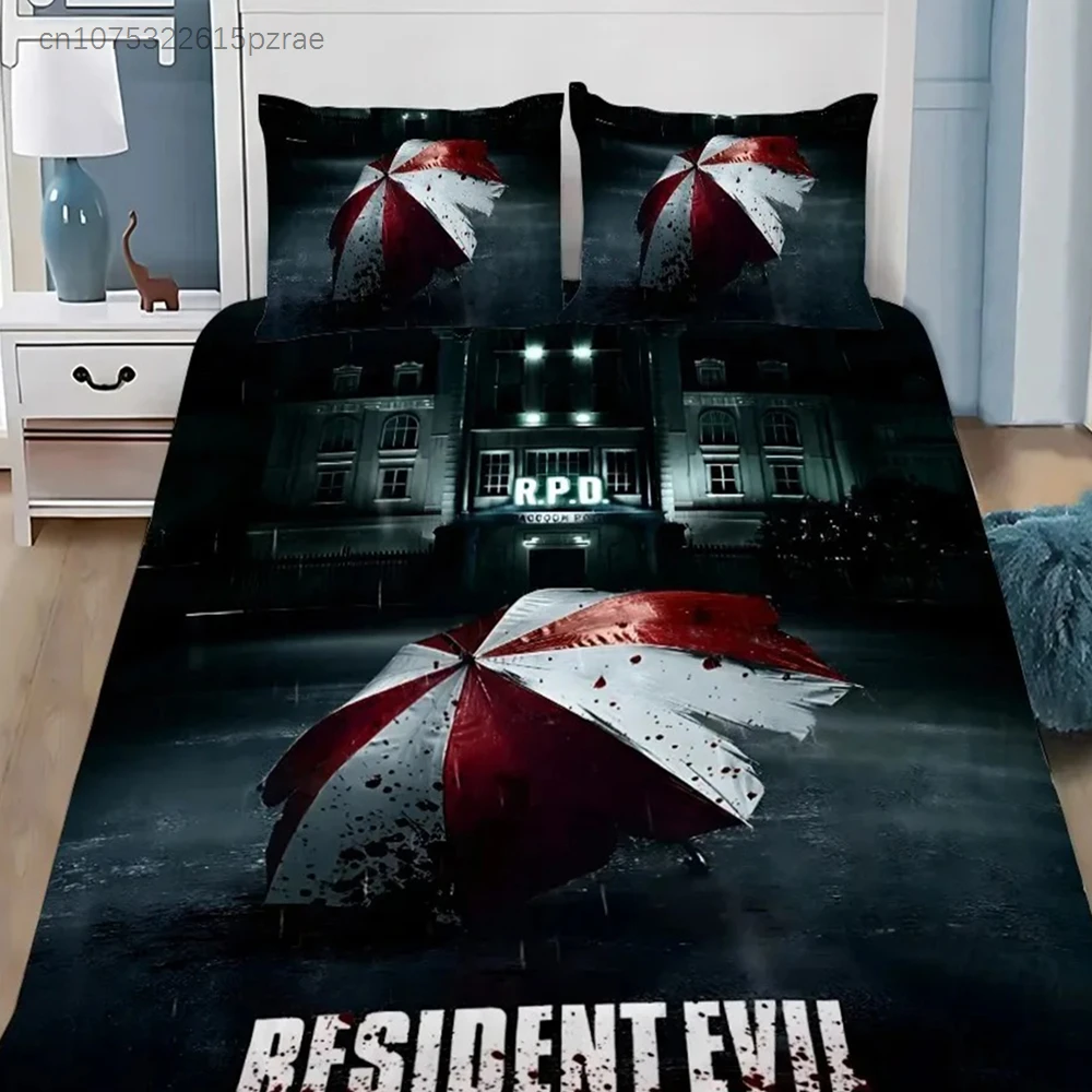 Duvet Cover Resident Evil 3D Exquisite Game Umbrella Digital Printing Bedding Set Comforter Bed Youth Home Decor Kids Boys Gift