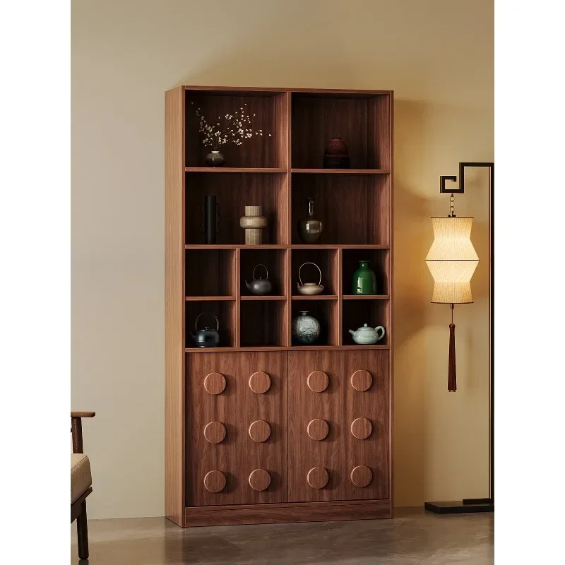 Bogu frame, solid wood, Chinese wall-to-wall integrated display cabinet, storage rack, living room partition, ornament cabinet