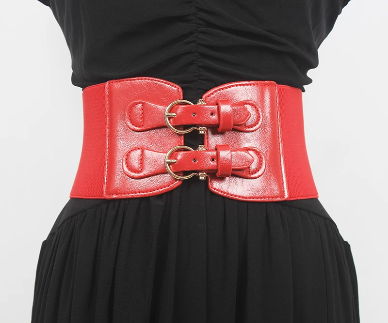 Ceinture de smoking élastique en cuir PU pour femmes, corsets habnommée féminins, ceinture large, décoration de l'environnement, mode de piste, R1740