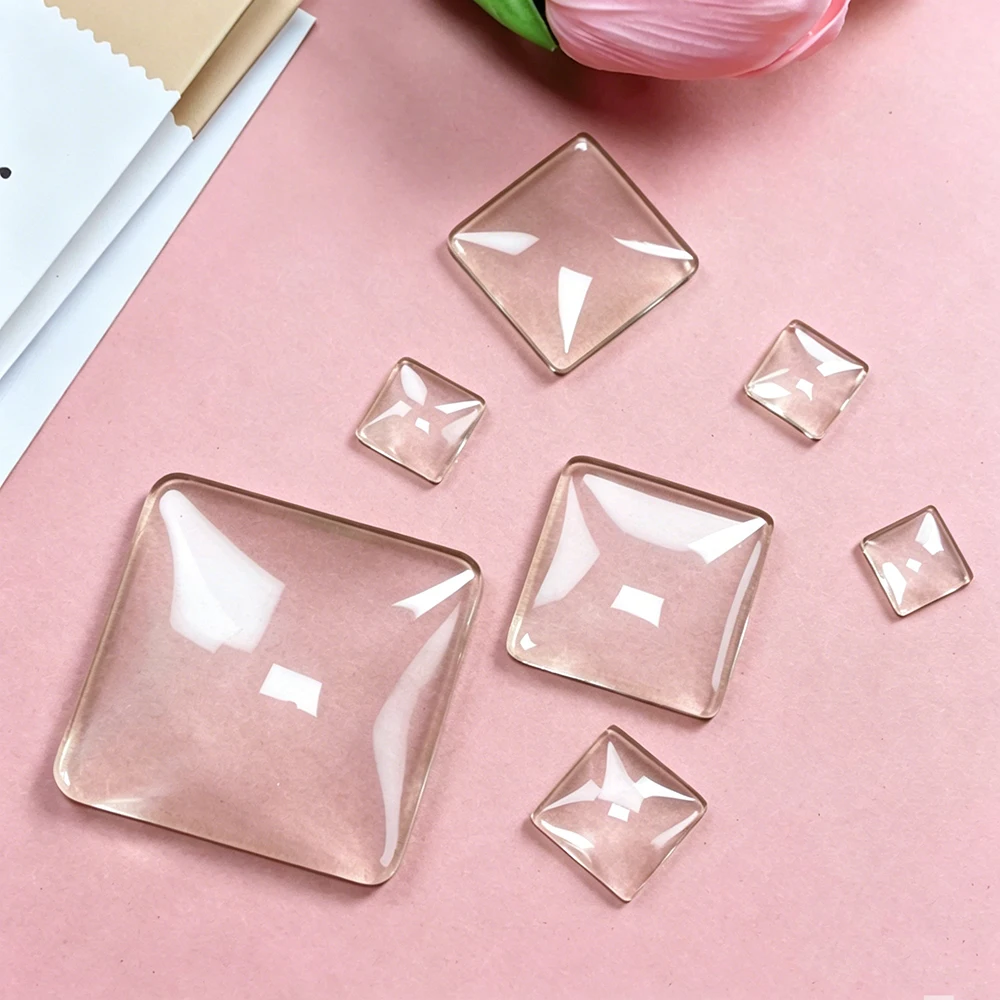 Custom Round/Oval/Square Curved Photo Glass Cabochons Personalized Handwriting Graphic Demo Flatback Jewelry Making Cameo