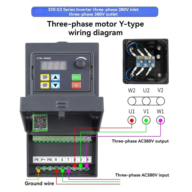 1.5/2.2KW 3KW 4KW 5.5KW 7.5KW Inverter Motor Speed Controller 220V 380V Variable Frequency Drive Converter