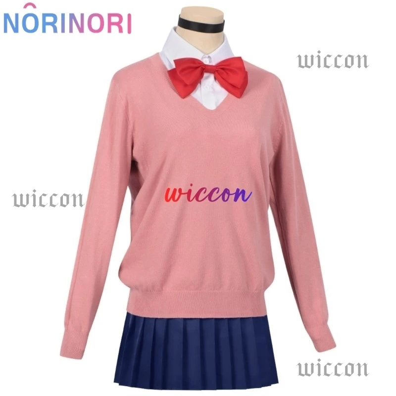 Momo Ayase Cosplay Costume Wig Anime Dandadan Cosplay School JK Uniform Earrings Pink Sweater Skirt Halloween Party Women image 3