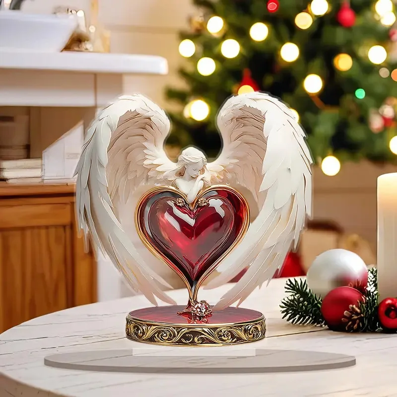 Bohemian Style Angel Of Love Acrylic Desktop Ornament Perfect Valentine's Day Gift For Family & Friends, Desktop Ornament