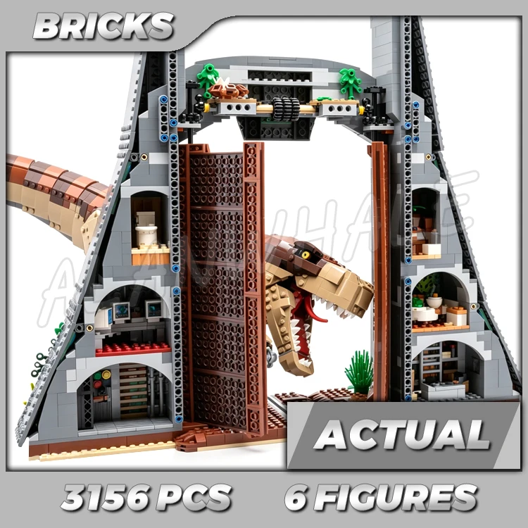 3156pcs Dinosaur Park T.rex 11338 Rampage Gate Great Giant Dino Bricks Building Kits Sets Kids Compatible With Gifts