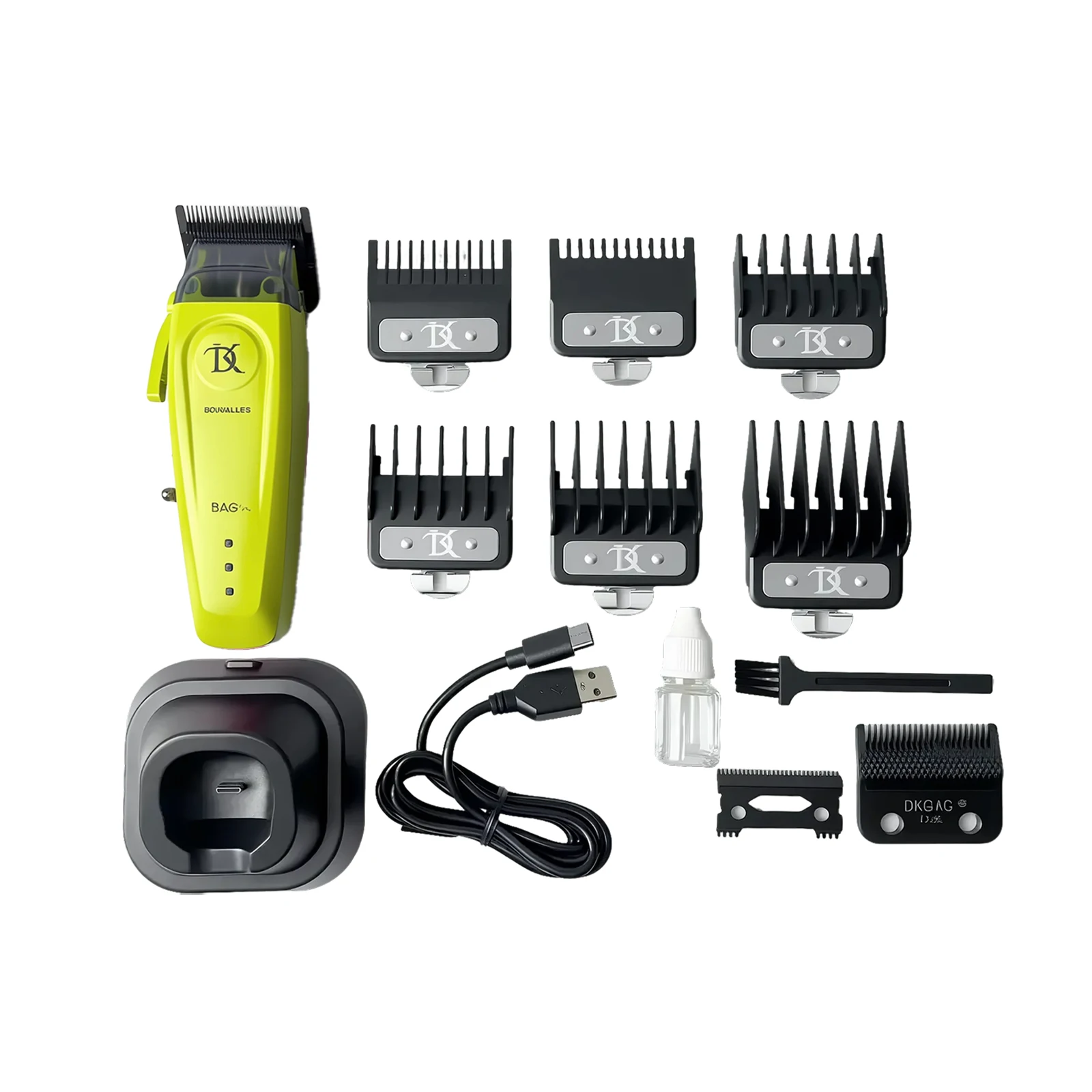 DK 079 Full Metal Body Professional Brushless Motor Hair ClipperElectric Cordless 7500RPM Ultra Thin Moving DLC Blade with Base