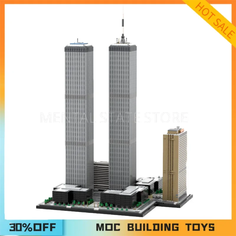 7124PCS Customized MOC World Trade Center Complex 1:800 Scale Building Blocks Technology Bricks DIY Creative Assembly Toy Gifts