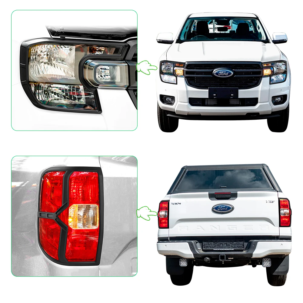 

Head Lamp Cover Tail Lights Cover Trim Guard Protector For Ford Ranger T9 2023 2024 XLS XL Rear +Front Light Cover Car Styling