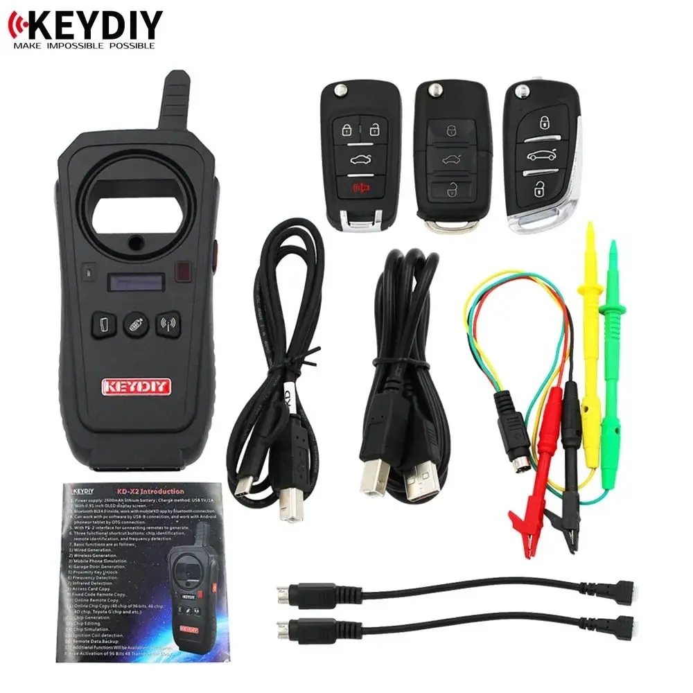 KEYDIY KD-X2 Remote Maker Unlocker And Generator-Transponder Clone With 96bit 48 Transponder Copy No Token Or KD Data Collector