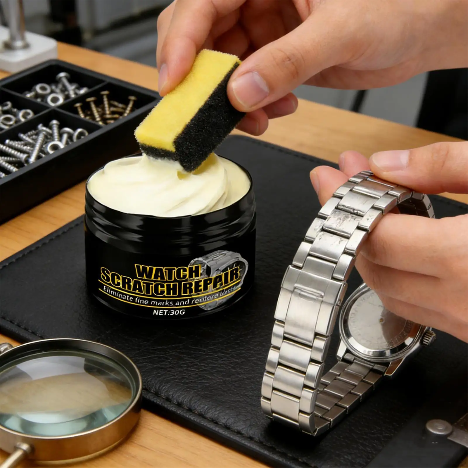 30g Professional Cleaner Watch Scratch Removal Paste Watch Scratch Repair Poli sh For Care Renewal Cleaning Stainless Steel