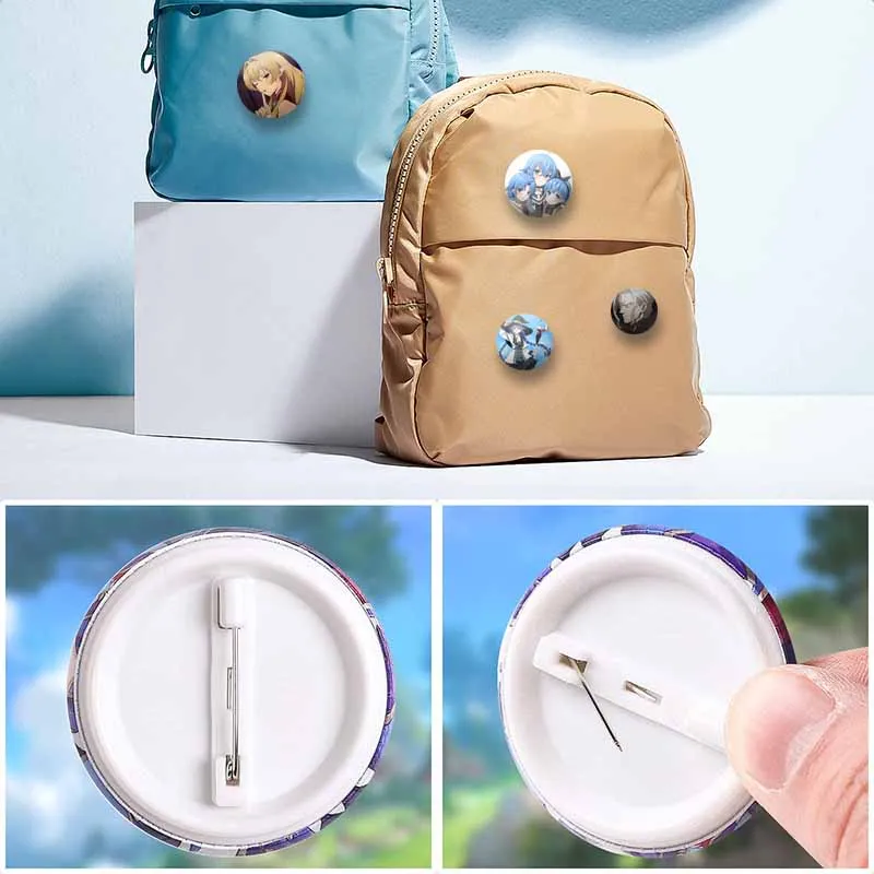 الكرتون رودي وسيلفي بروش مستدير لطيف مضحك أنيمي Mushoku Tensei دبابيس مجوهرات شارة قبعة ظهره اكسسوارات هدايا عيد الميلاد #3