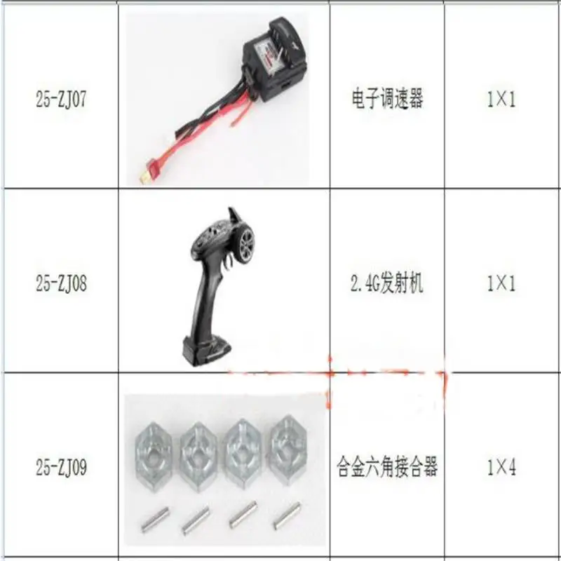 XLH 9125 1/10 RC Car Spare Parts Complete parts 25-SJ01~25-SJ18 25-ZJ01~ZJ09 shell Swing arm tire Drive shaft  Shock frame etc