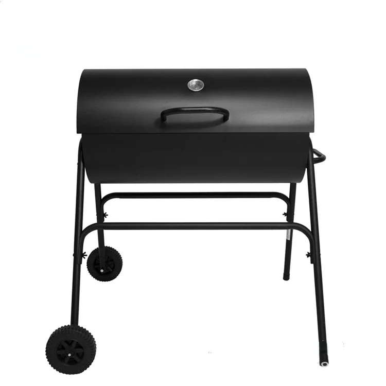 SCB-17 BBQ Grill Round Charcoal Stove Outdoor Bacon Portable 3 in 1 Barbecue  Double Deck Smoker Oven Camping Picnic Cooking