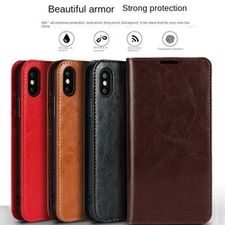Funda de teléfono de cuero genuino para Samsung Galaxy S21 S22 FE Plus Note 20 Ultra A53 A33 A13 A23 M53 A52 A72 5G tarjetero cartera