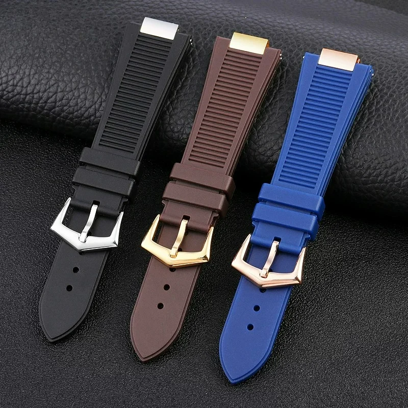 Suitable for PP Patek Philippe Nautilus Silicone Watch Strap 5711 5712G Concave Steel Head Bracelet Men's 25mm
