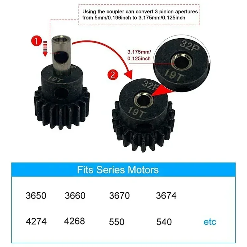 المعادن 6878 التفاضلية والعتاد النعال مخلب و 32P 15T/17T/19T ترس مجموعة ل Trxs سلاش Stampede Rustler 4X4