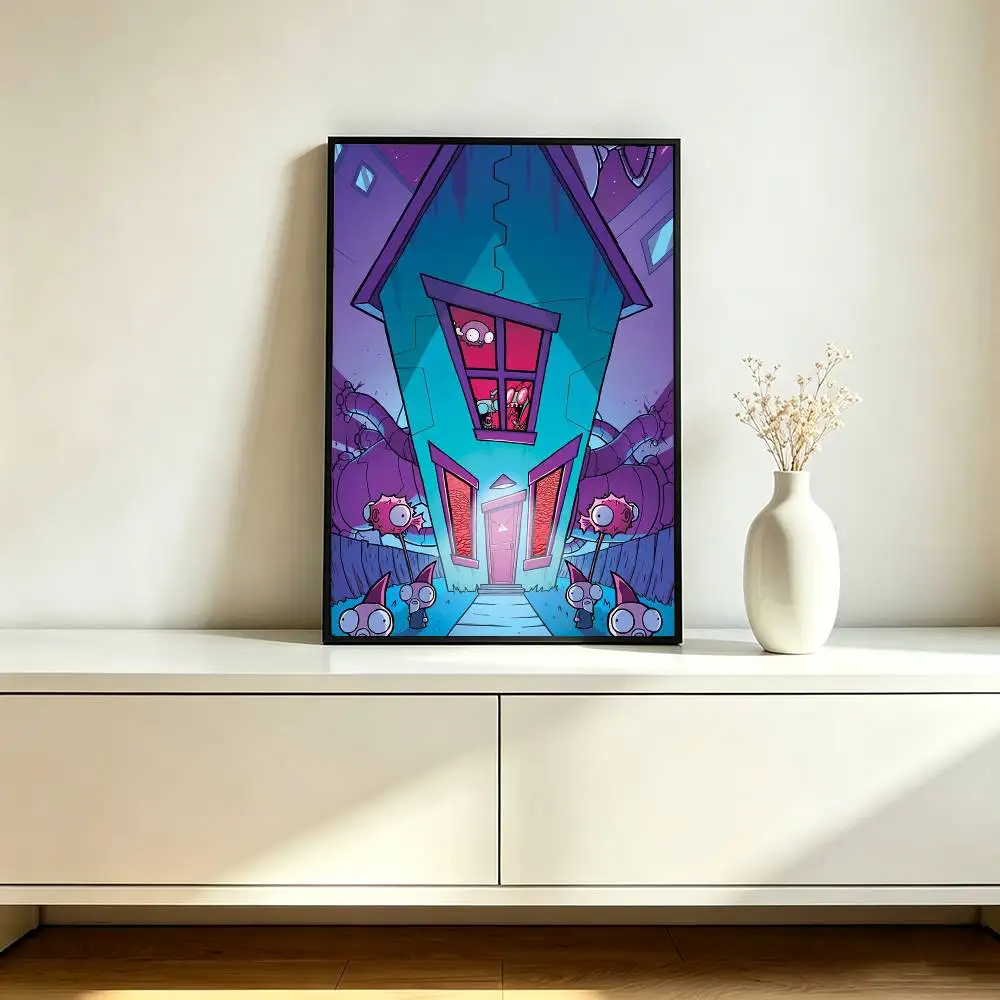 Classic Cartoon I-Invader Zim Poster Waterproof Wall Art Sticker For Bar Living Room Vintage Decor High Quality Print Gift
