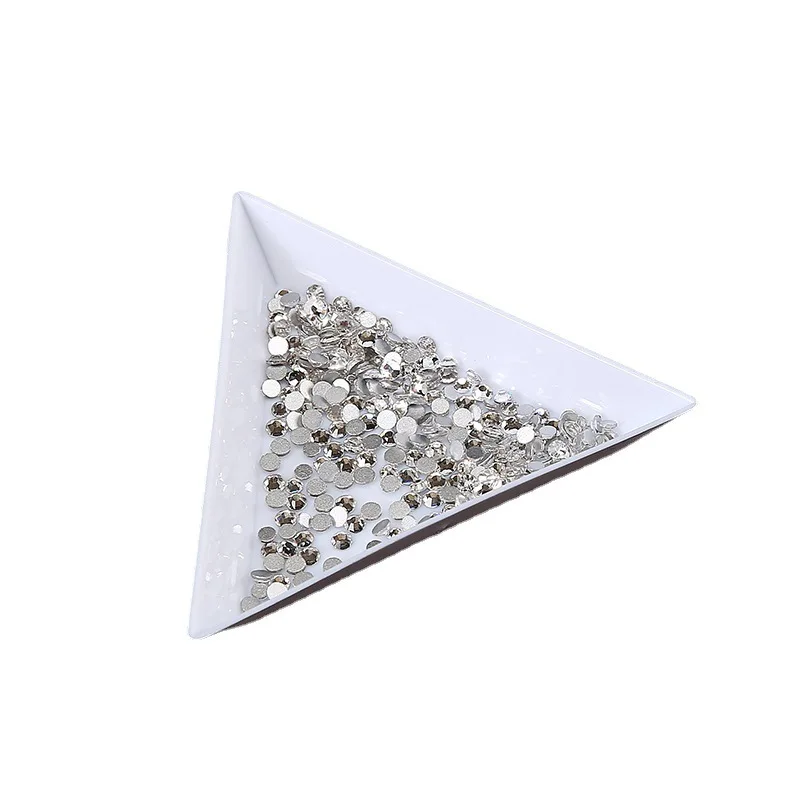 Good Quality 10 PCS/Lot DIY Storage Packing Box Plastic Acrylic Triangle Plate Nail Art Rhinestone Tray Tool Drilling Box