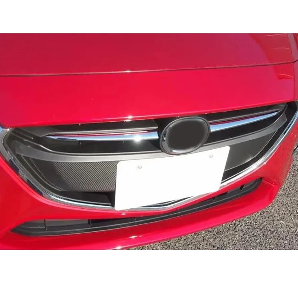 For Mazda 2 Demio 2015 2016 2017 2018 2019 2020 Cover Protection Detector ABS Chrome Trim Front Bottom Grid Grill Grille Racing