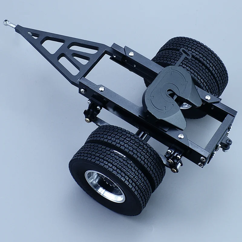 รถพ่วงโลหะทั้งหมดขนาด 1:14 แบบ 1&2 เพลา พร้อมล้อพ่วงที่ห้า สำหรับรถบรรทุก Tamiya RC รุ่น SCANIA 770S VOLVO FH16 BENZ MAN LESU