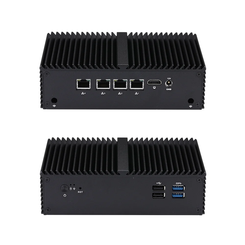 KANSUNG 4 Gigabit LAN Intel Celeron J6412 Firewall Micro Mini PC Elkhart Lake Quad Core DDR4 AES-NI Barebone Router PC