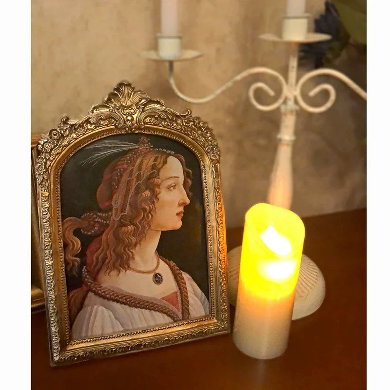 

Photo Frame Retro Gold Resin Antique Vintage Metal Picture Frame Home Decor Creative Classic Photo Decor European Gift Frame Wal