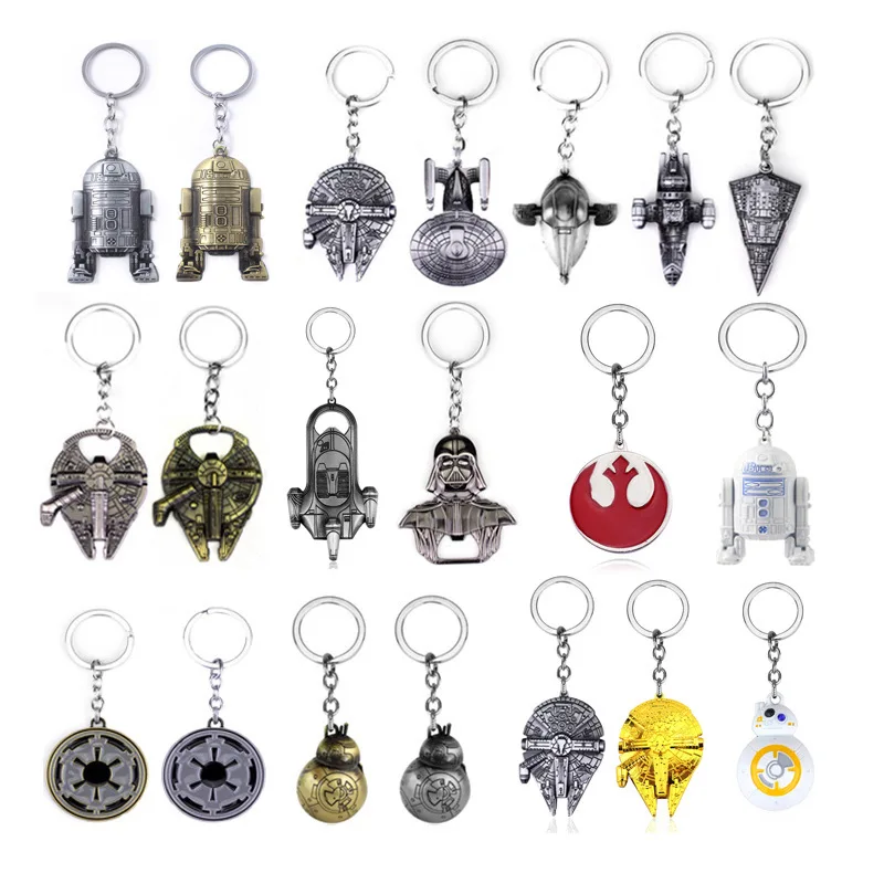 Disney Star Wars Keychain Spaceship Darth Vader Robot BB 8 Metal Key Pendant Cool Movie Jewelry For Men Car Key Chain