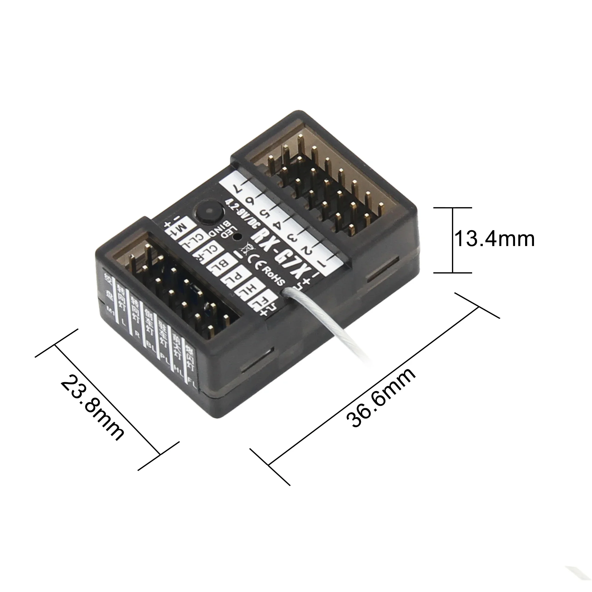 طقم جهاز تحكم عن بعد لسيارة RC ، جهاز إرسال 7CH ، جهاز استقبال للتحكم في الضوء ، 12 LED ، خزان ، قارب ، ألعاب ، PK ، ديمبورك ، Radiolink