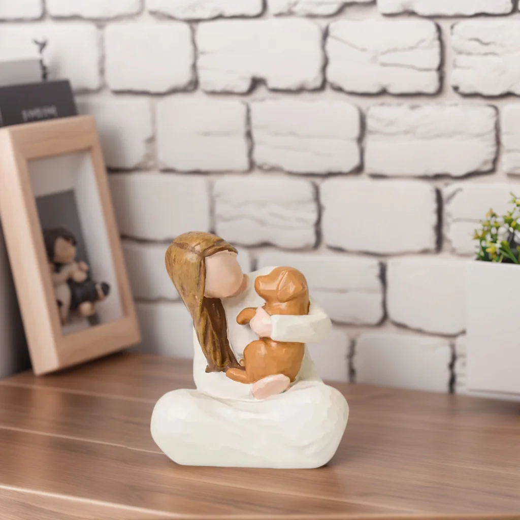 【Heartwarming Comfort Gift】Pet Memorial Gift, Condolence Gift for the Loss of a Dog, Dedicated to You Who Have Lost a Beloved Pet, Hand-Painted Resin Memorial Sculpture, Healing Home Decor for the Tabletop, Christmas and Thanksgiving Gift