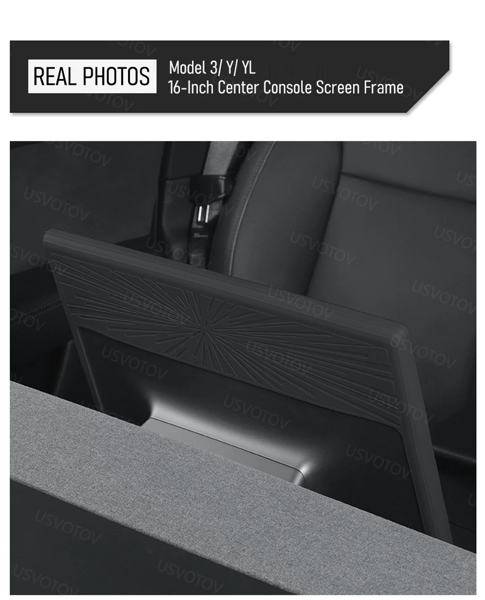 Für Tesla Model Y Premium Juniper Model YL Model 3 2026 16-Zoll Mittelkonsolen-Bildschirmschutzrahmen Innendekor-Zubehör – Detail 8