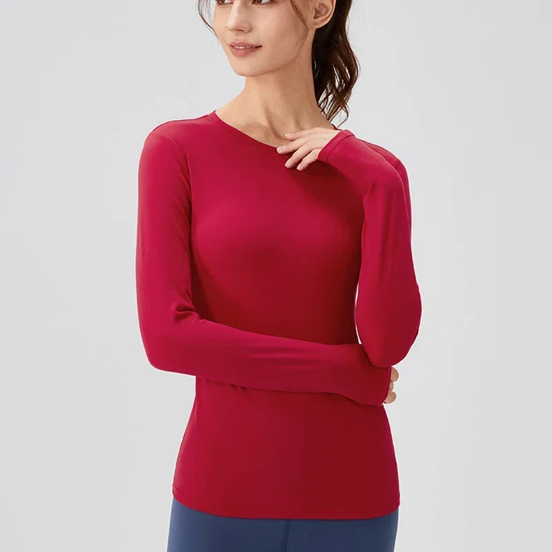 Chemise de yoga à manches longues pour femme, haut de sport, haut de fitness, respirant, séchage rapide, adapté à la salle de sport, course à pied, automne, hiver