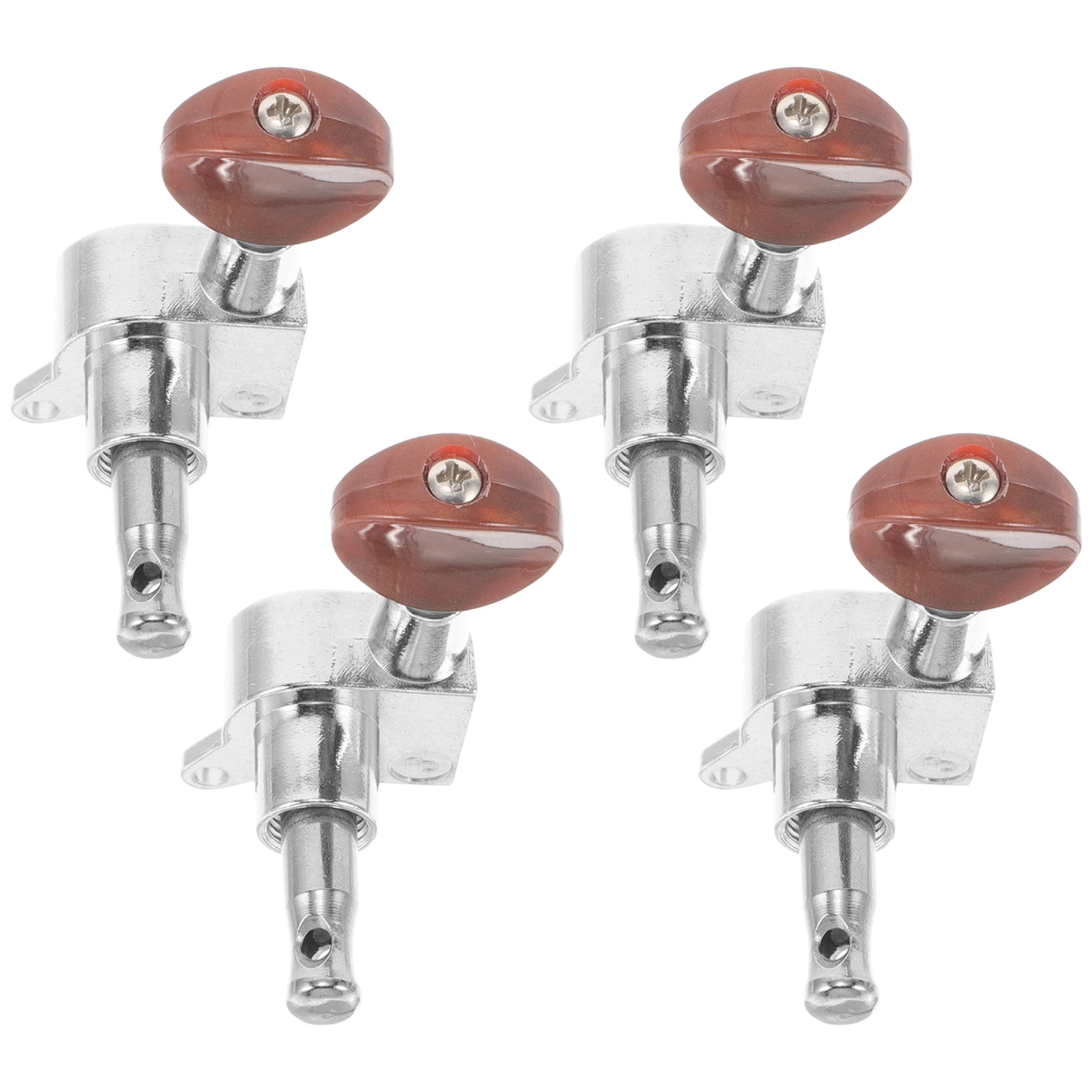 

1 set Guitar Fully Enclosed Tuners Classical Electric Metal Pegs Parts Knobs Brown Small Round Head Precision Tuning Consistent