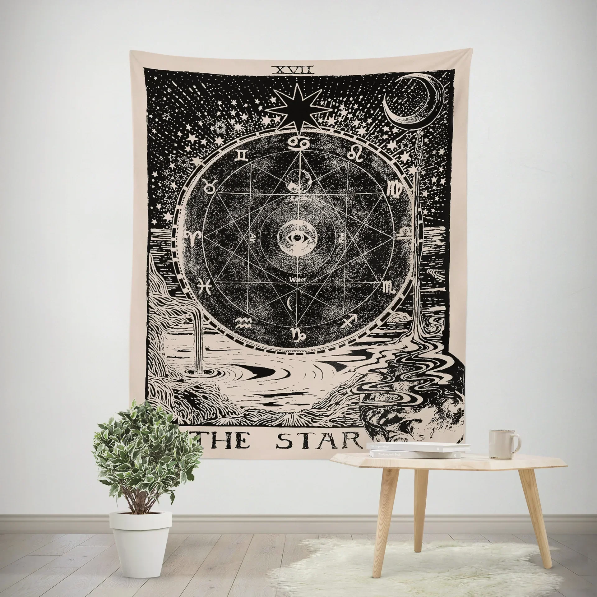 Tarot Card Tapestry Wall Hanging Astrology Divination Bedspread Beach Mat Hanging Cloth Divination Bed Cover