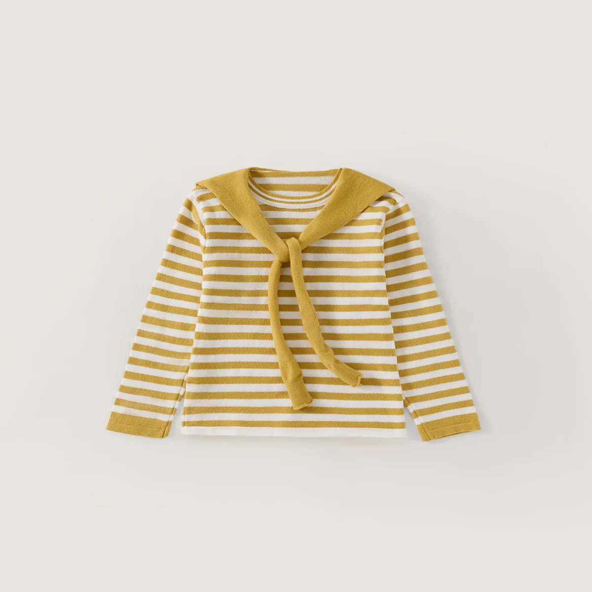 Autumn Winter Girls Knitwear Sweater Top for Kids 2-10Years Fashionable Children's Clothing Warm 90-160 Yellow  Striped Coat