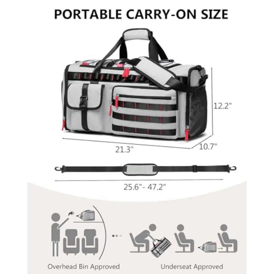 Gym Bags for Men and Women, 45L Travel Duffle Sports Backpack with Shoes and Laptop Compartment, Large Workout Carry On Bag Wee