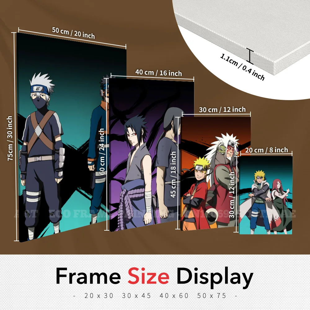 HD يطبع ديكور المنزل اللوحة الداخلية مع الإطار المشارك غرفة المعيشة جدار الفني الديكور قماش صور ل أنيمي ناروتو #5