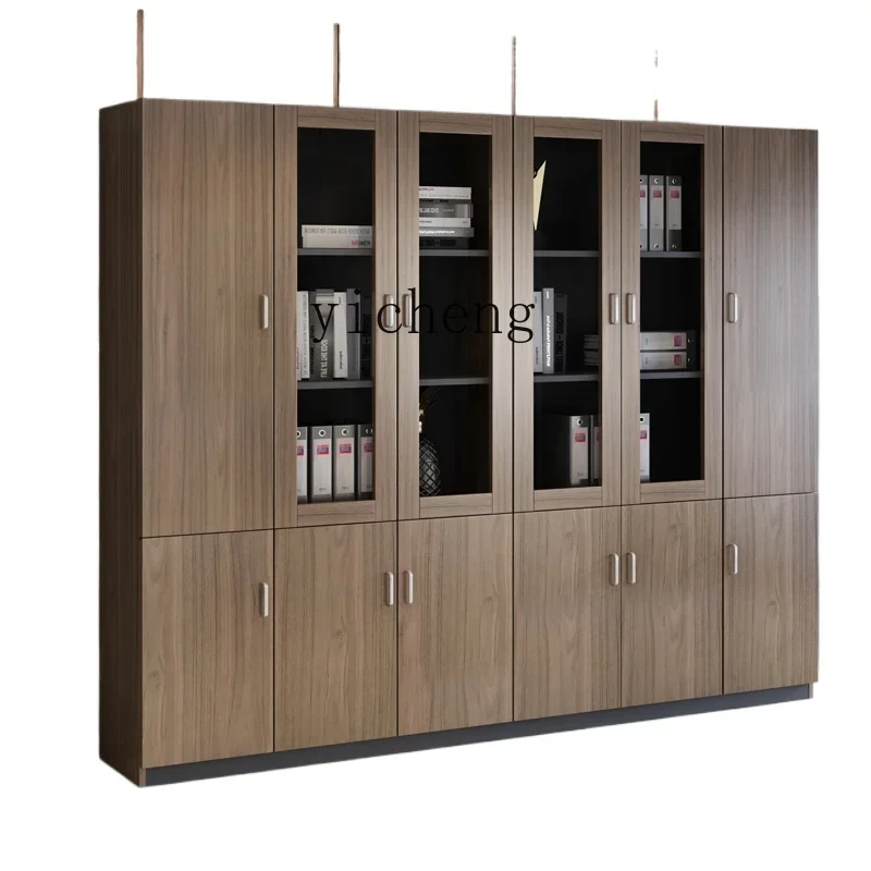 

ZK Office File Cabinet Wooden Background Storage Information Cabinet Boss Office Furniture Display Cabinet