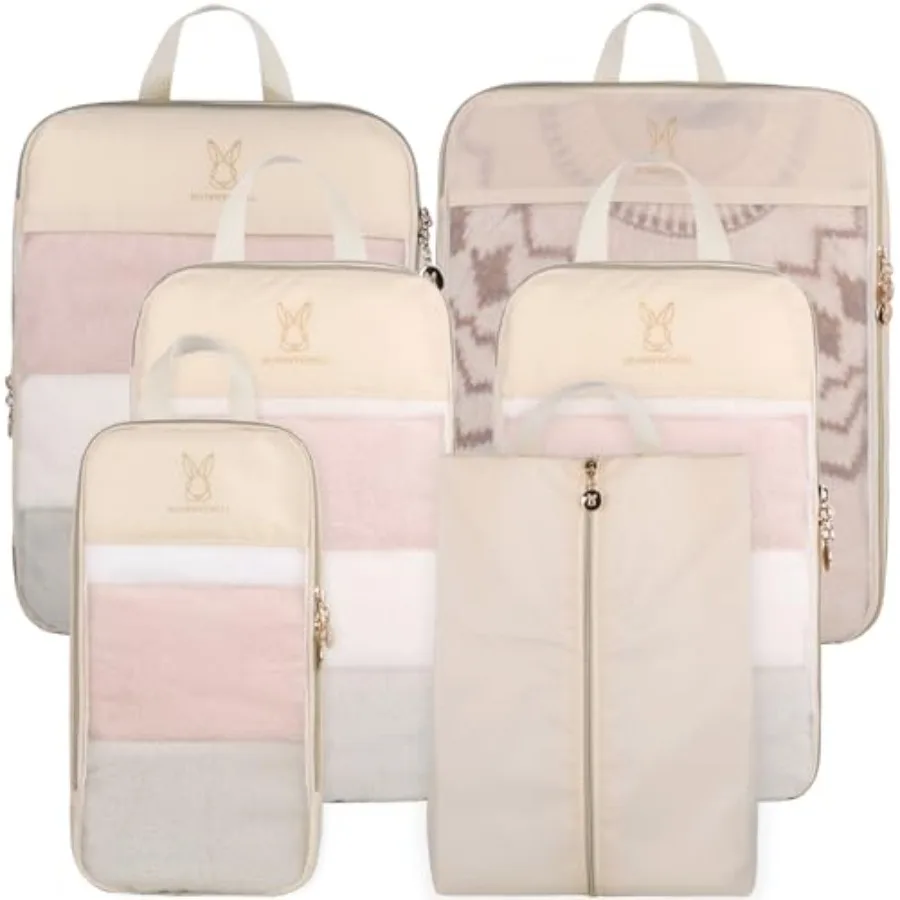 

See Through Expandable Compression Packing Cubes Mesh Travel Packing Cubes for Suitcases Lightweight Organizers Bag Set for Tra