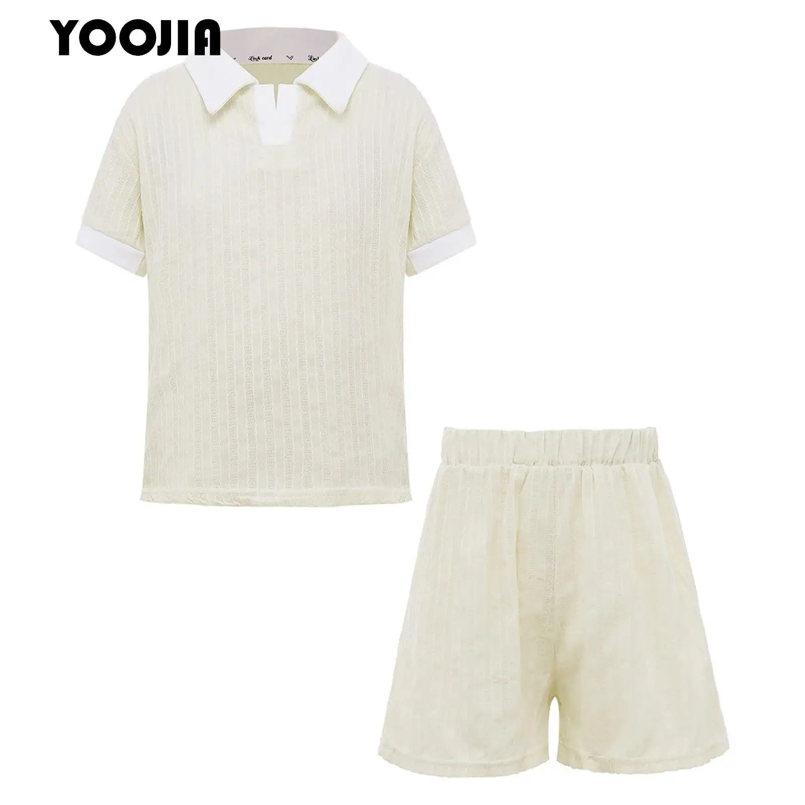 

Children Girls Clothes Set Kids Cute Sweet Casual Lapel Short Sleeve T-shirt Tee And Shorts Summer Comforts Sports Daily Suits