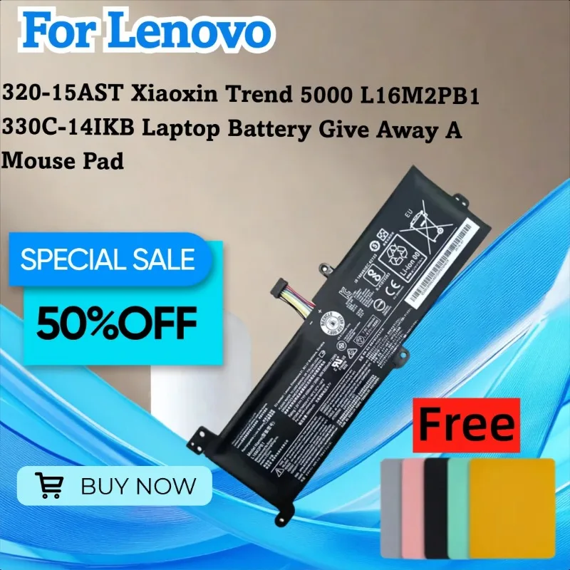

For Lenovo 320-15AST Xiaoxin Trend 5000 L16M2PB1 330C-14IKB Laptop Battery Give Away A Mouse Pad