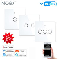 NEW WiFi Smart Light Switch RF433 No Neutral Wire Single Fire Smart Life Tuya App Control Works with Alexa Google Home 220V EU