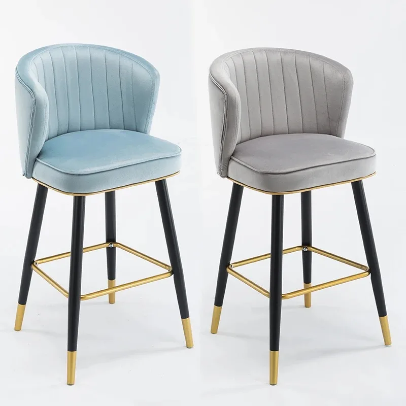 

Bar Chair Light Luxury Postmodern Minimalist Hotel Front Desk High Chair Back Bar Stool Island Table Chair Height 55cm65cm75cm