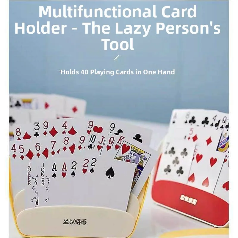 

Double-Decker Poker Card Holder Stand Hands-Free Card Bracket Storage Box Clip for Easy And Convenient Card Playing