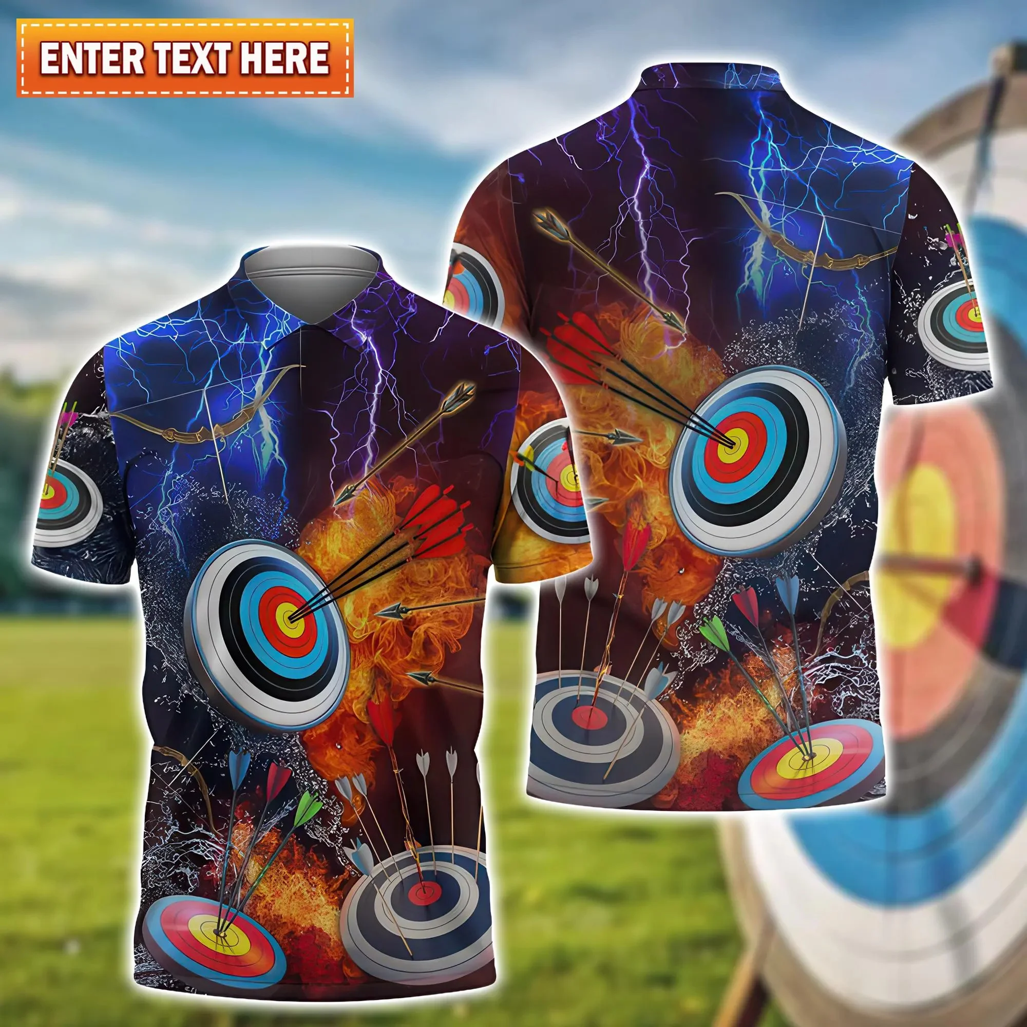 Archery Shooting Mens Lapel Polo Shirt Personalized Name Archers 3D Printed Unisex Short Sleeved Custom Name Name & Team Jersey