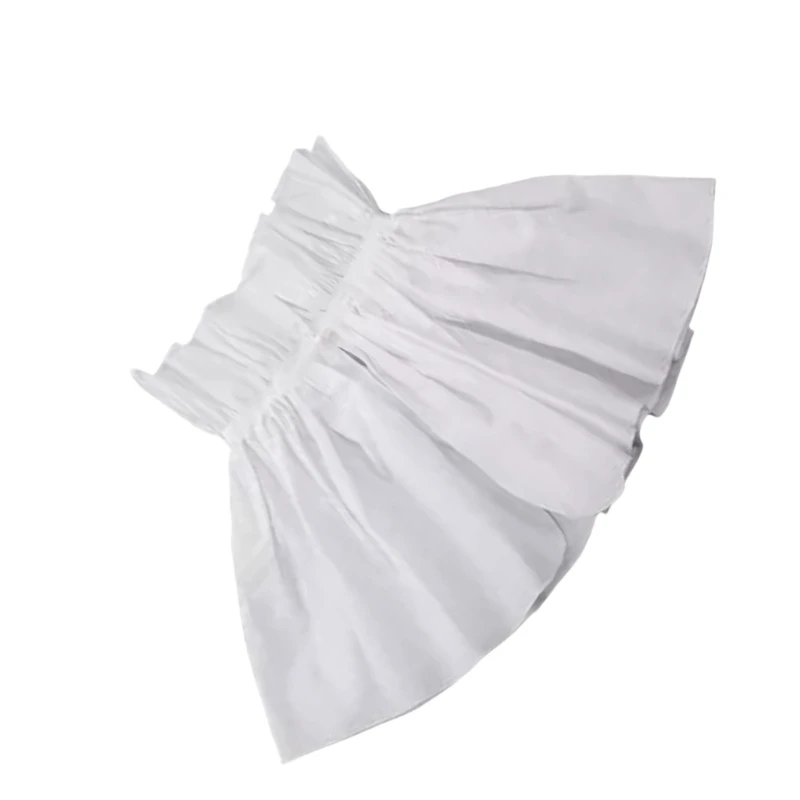 Pleated Trim Stand Collar Elegant Detachable Faux Collar White Half Shawl for Formal Casual Wear Party Props Accessory