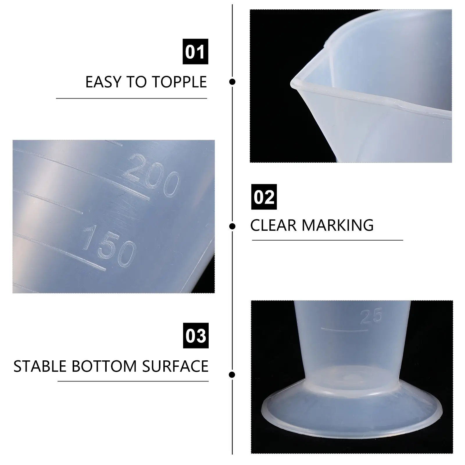 

2 pcs 250 Ml Lightweight Transparent Measuring Cups Kitchen Baking Jugs With Clear Scales Portable Practical For Cooking